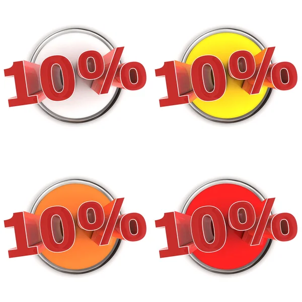 Botões de desconto - 10% — Fotografia de Stock