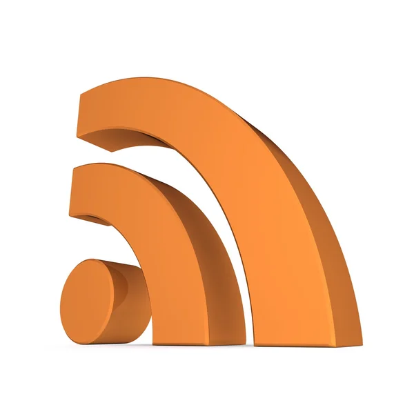 Σύμβολο RSS - πορτοκαλί γυαλιστερό — Φωτογραφία Αρχείου