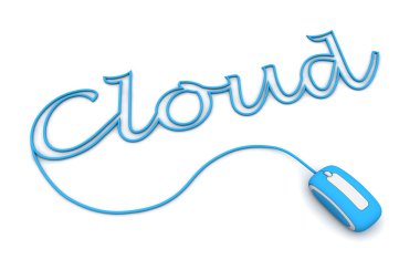 Browse the Light Blue Cloud Cableed by the mouse cable clipart