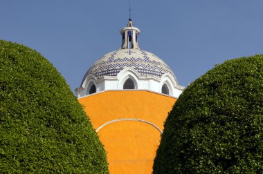 Church and two trees clipart