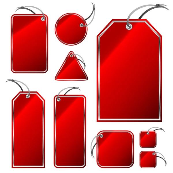 Set of red tags — Stock Vector