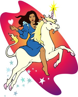 Unicorn rider clipart