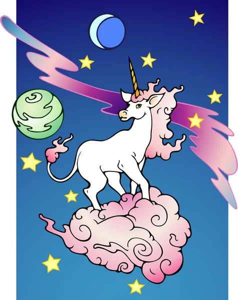 Space unicorn — Stock Vector