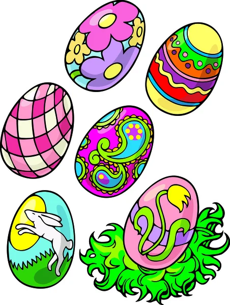 Easter eggs, and grass — Stock Vector