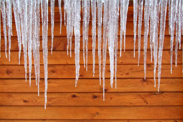 Icicles on a Cabin — Stock Photo, Image