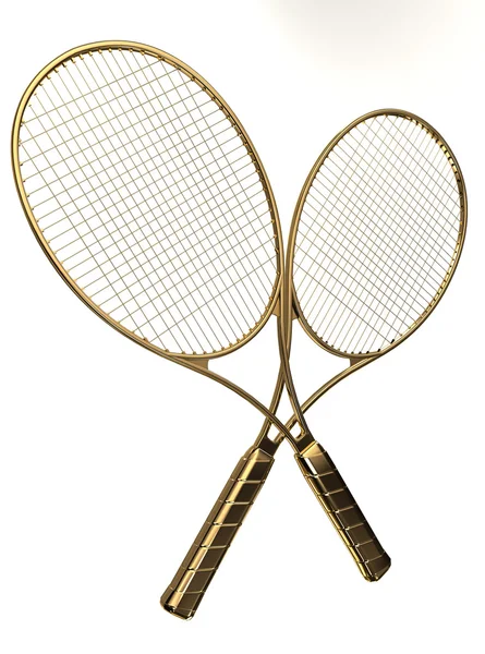 stock image Gold tennis rackets.