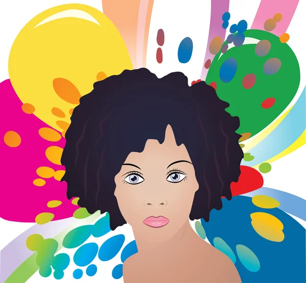 Afro lady vektor — Stockový vektor