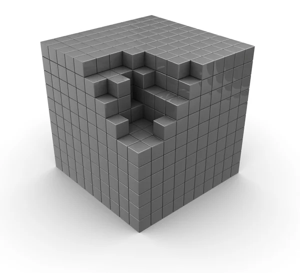 Grijze kubus — Stockfoto