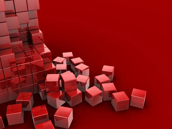 Cubos vermelhos fundo — Fotografia de Stock