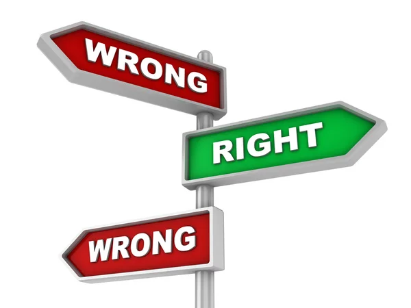 Wrong or right way — Stock Photo, Image