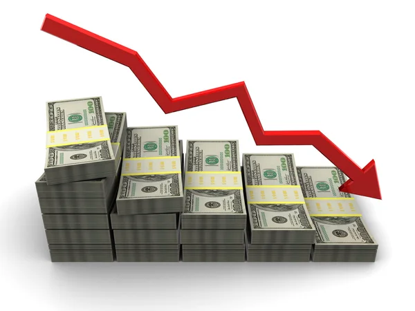 Doları başarısızlık grafikler — Stok fotoğraf