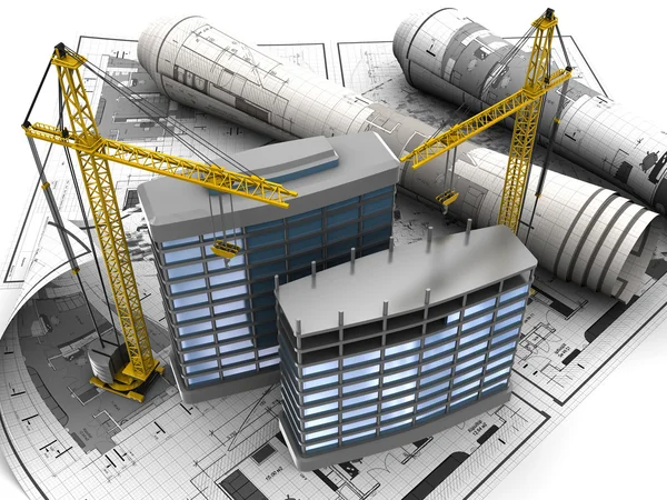 Desenvolvimento de edifícios de construção — Fotografia de Stock