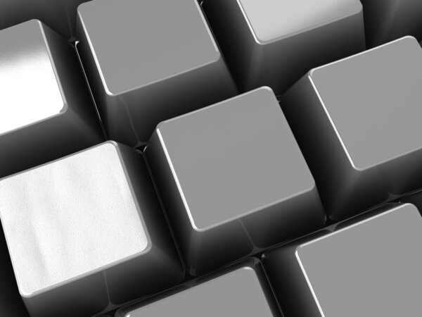 Abstract 3d illustration of blank keyboard background