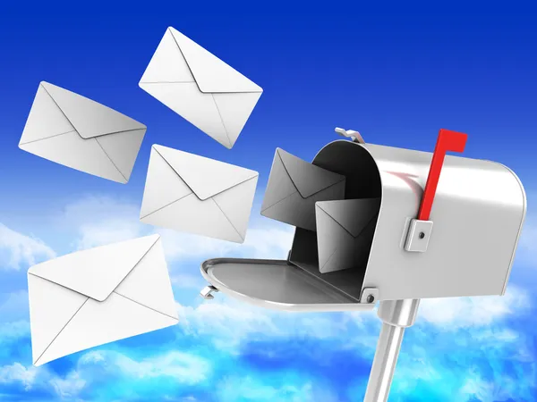 Caixa de correio com muitas letras — Fotografia de Stock