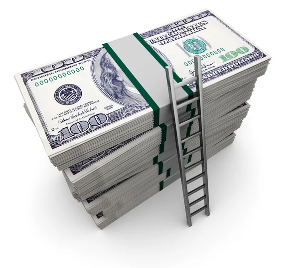 Ladder and money — Stock Photo, Image