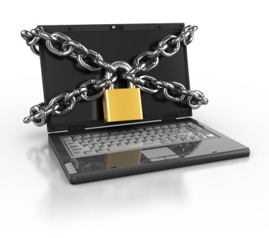 Locked computer clipart