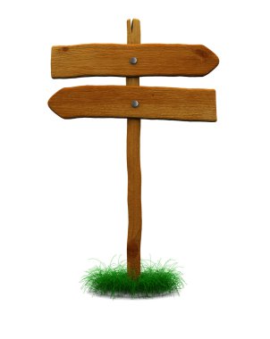 Wooden direction sign clipart