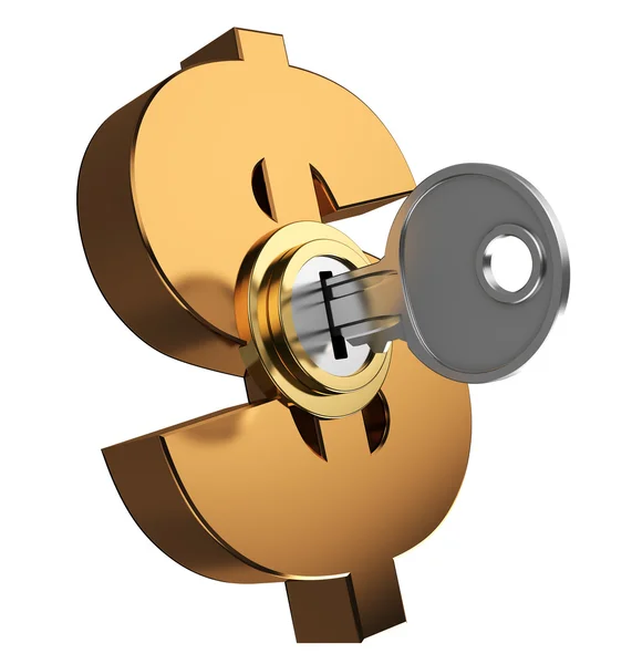 Zárolt dollár szimbólum — Stock Fotó