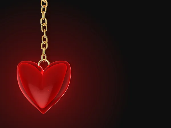 Červené srdce amulet — Stock fotografie