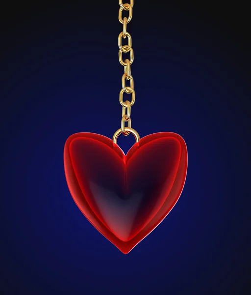 Szklane serce amulet — Zdjęcie stockowe