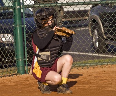 Catcher Girl's Softball clipart