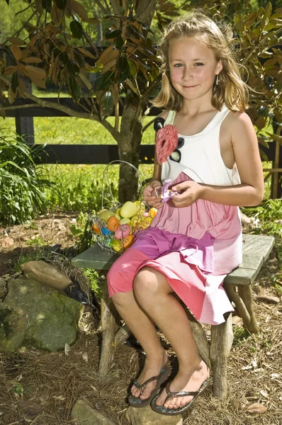 Cute Girl at Easter — Stock Photo, Image