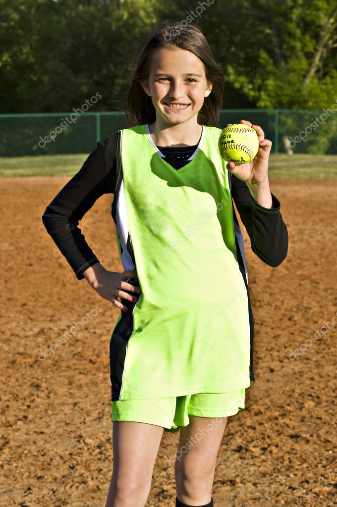 Girl Softball Player Stock Photo by ©noonie 5483261