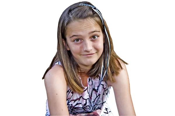Cute Preteen Girl Expression — Stock Photo, Image