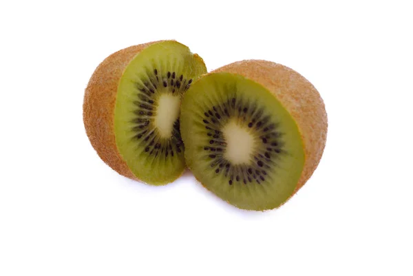 Deux moitiés de kiwi mûr vert — Photo