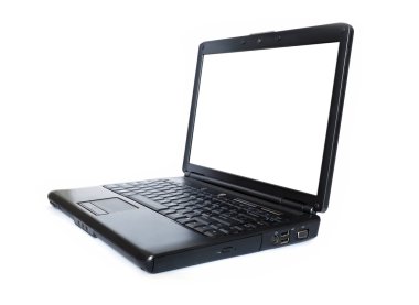 siyah laptop üzerinde beyaz izole