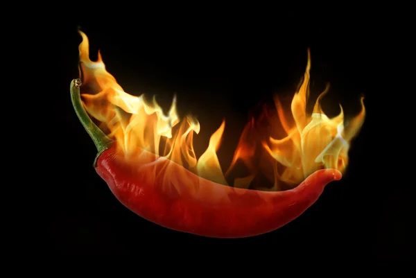 Flaming червоний перець — стокове фото