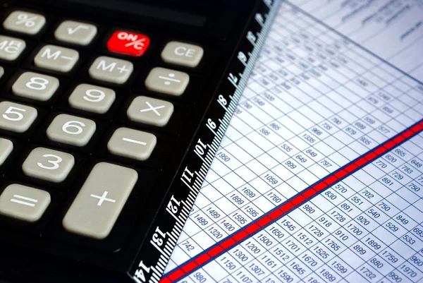 stock image Calculator and chart