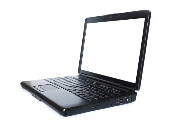 Siyah laptop üzerinde beyaz izole — Stok fotoğraf