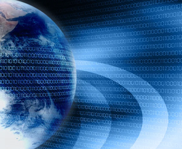Earth and digital code — Stock Photo, Image