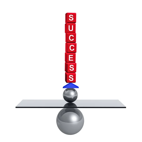 Texto de sucesso e equilíbrio isolado — Fotografia de Stock