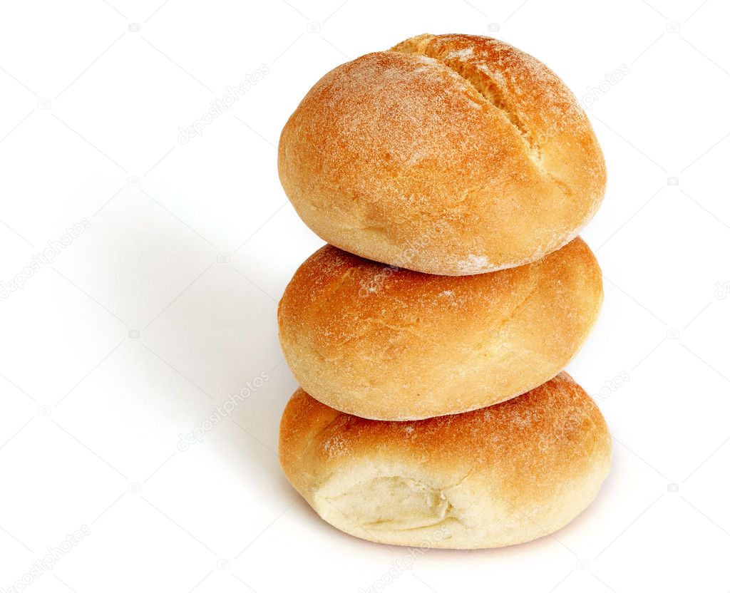 Isolated loafs of wheat bread