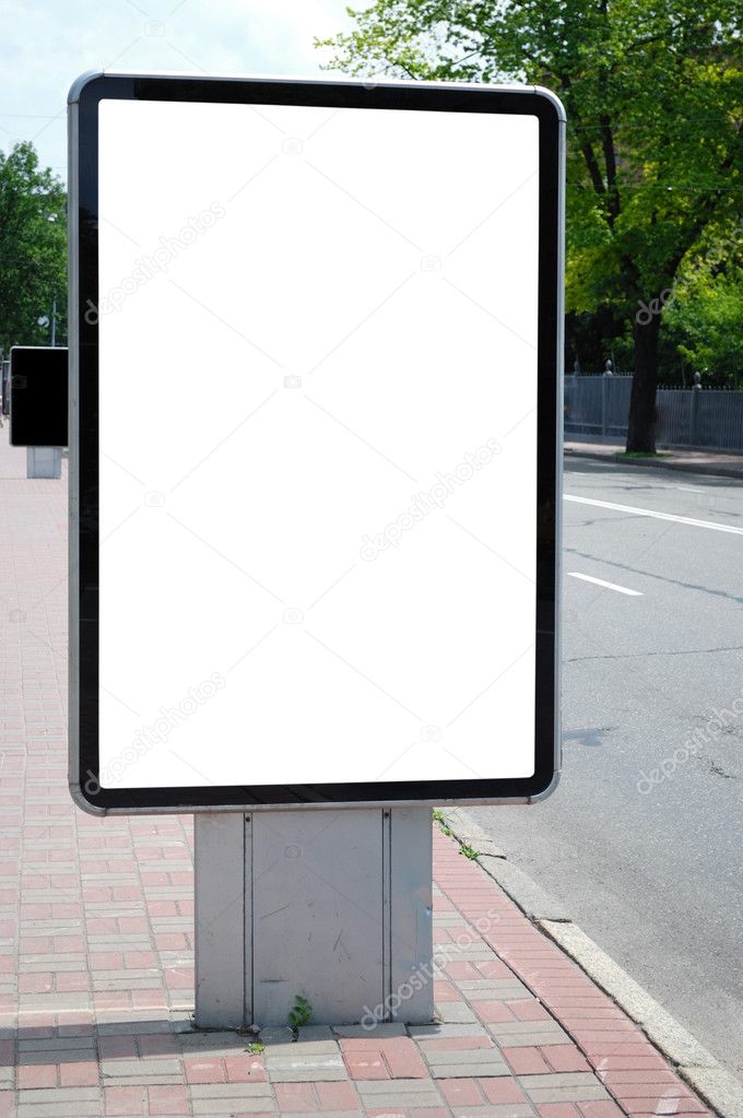 Blank billboard in city