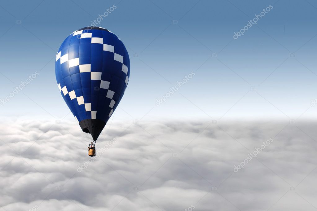Hot air balloon flying