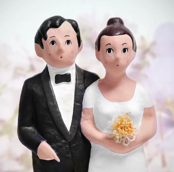 Par bröllopstårta topper — Stockfoto
