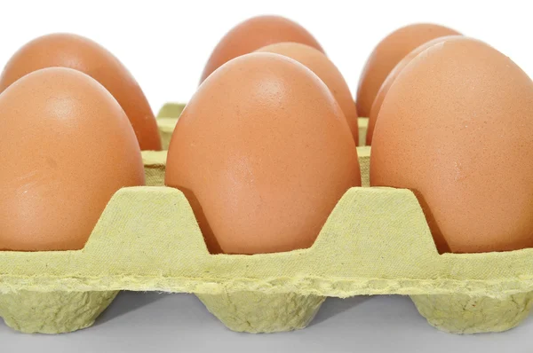 Primer plano de una pila de huevos marrones —  Fotos de Stock