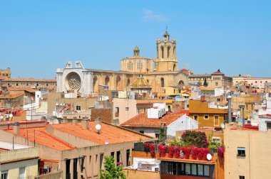 Old town and Cathedral of Tarragona, Spain clipart