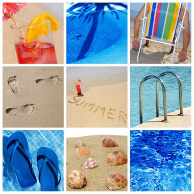 Beach collage clipart