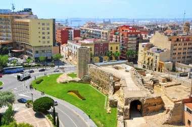 Remains of roman circus of Tarragona, in Spain clipart