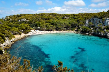Görünüm macarella Beach menorca, Balear Adaları, İspanya