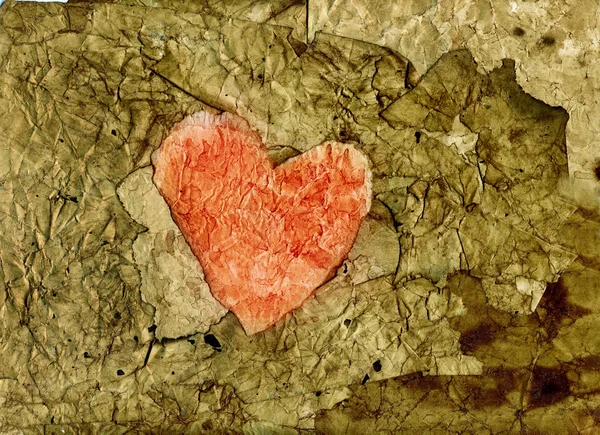 Coração de papel velho — Fotografia de Stock