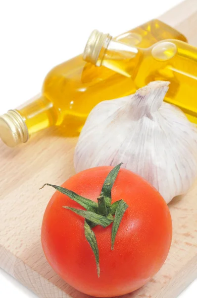 Azeite e produtos hortícolas — Fotografia de Stock
