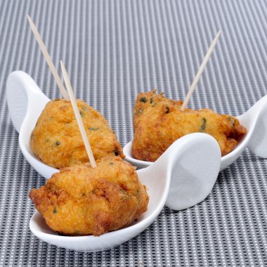 Cod fritters spanish tapas clipart