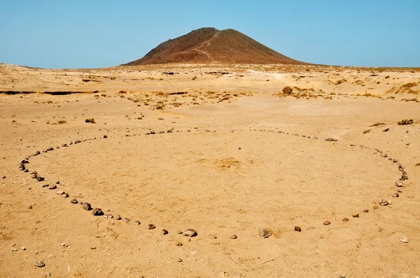 Stones circle in Montana Roja in Tenerife, Canary Islands, Spain — Stock Photo, Image