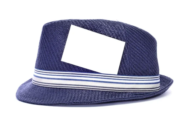 Hat with a blank label — Stock Photo, Image