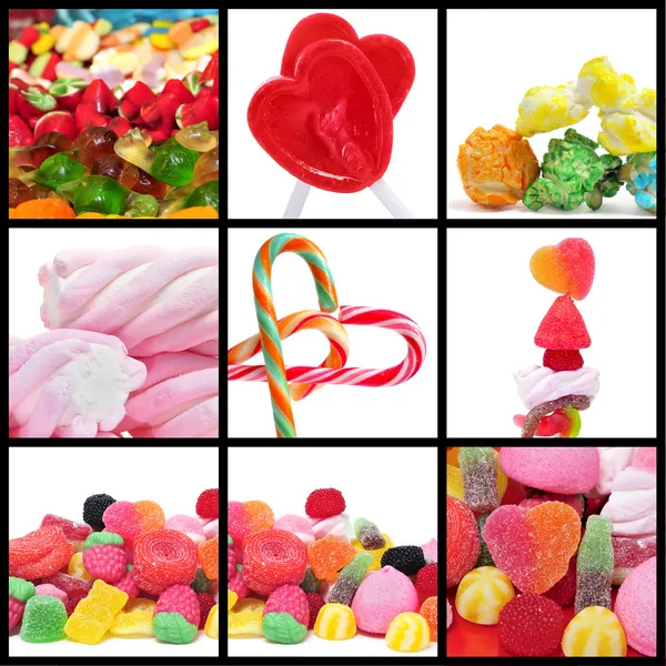 Colagem de doces — Fotografia de Stock